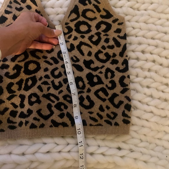 Abercrombie Brown Leopard Animal Print Knit Ribbed Tank Too small - Picture 5 of 6
